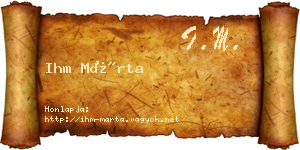Ihm Márta névjegykártya